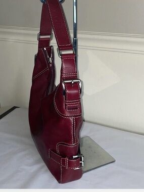 Michael Kors Vintage Whitney Stylish Burgundy Leather Shoulder Bag